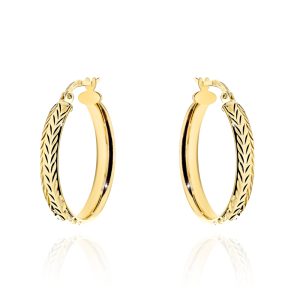 Kolczyki złote koła z ozdobnym diamentowaniem pr. 585