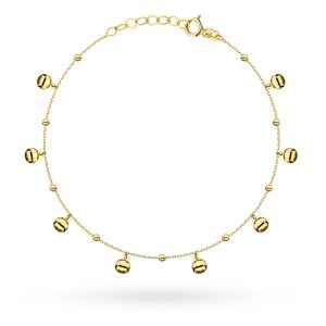 Bransoletka złota z gładkimi kulkami pr. 585