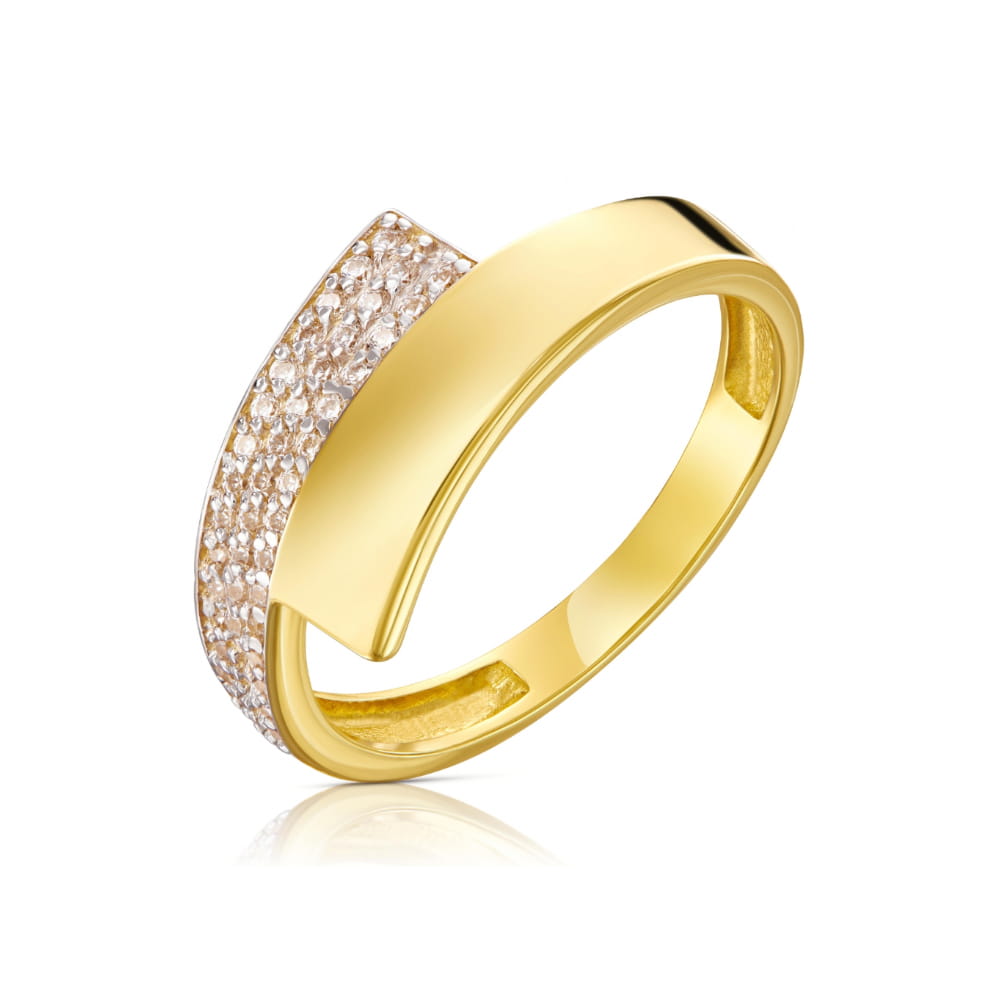 Złoty pierścionek z wysadzanymi cyrkoniami 585 1 Złoty pierścionek z wysadzanymi cyrkoniami 585