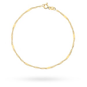 Bransoletka złota splot singapure z blaszką na nogę pr. 585