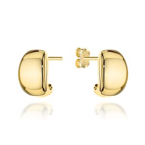 Kolczyki złote gładkie zaokrąglone na sztyfcie pr. 585