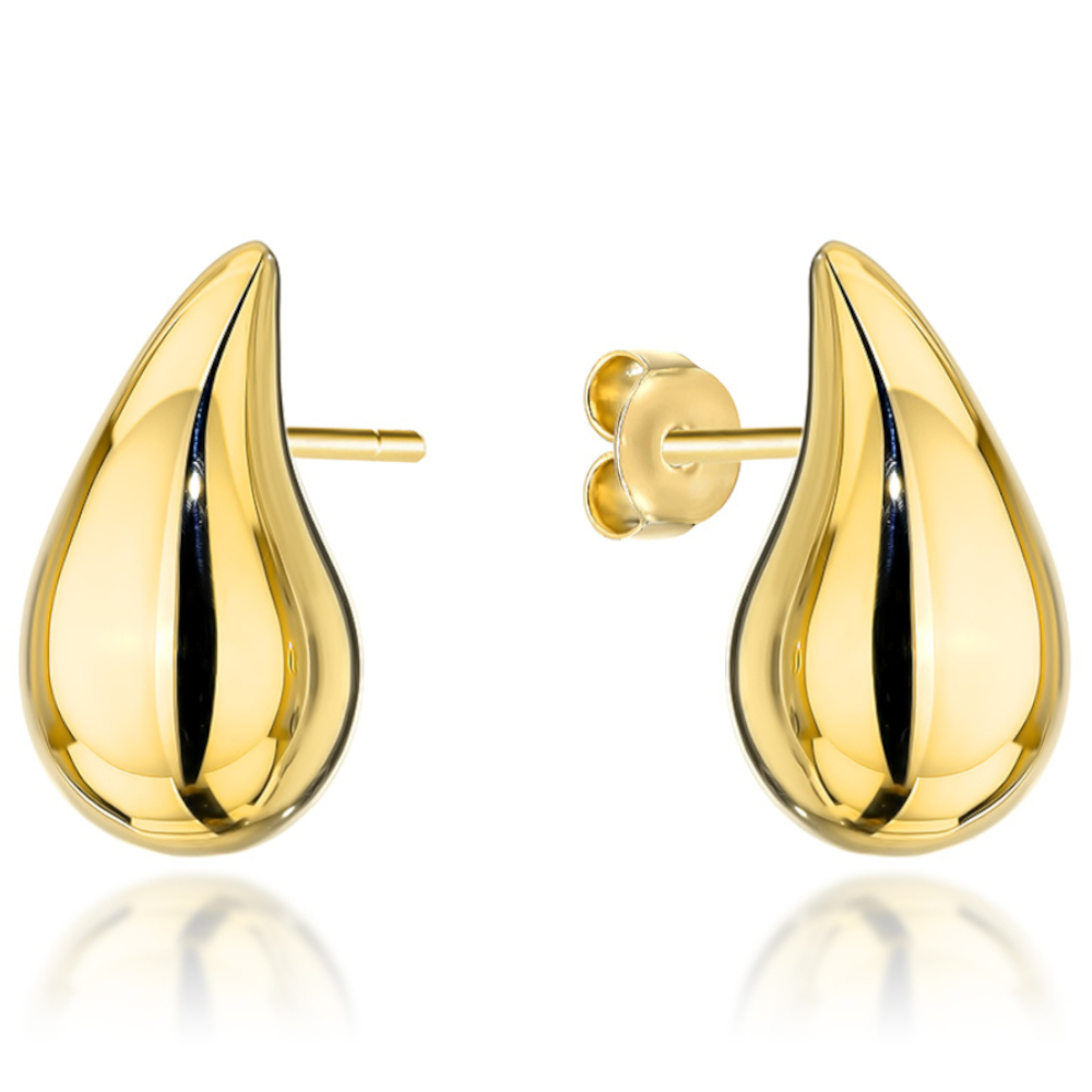 Kolczyki złote gładkie bardzo duże krople pr. 585 1 Kolczyki złote gładkie bardzo duże krople pr. 585