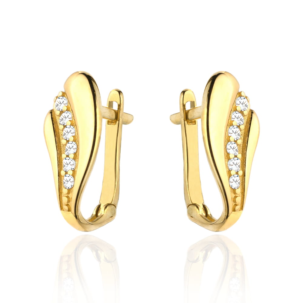 Kolczyki złota falka z rzędem cyrkonii pr. 585 1 Kolczyki złota falka z rzędem cyrkonii pr. 585