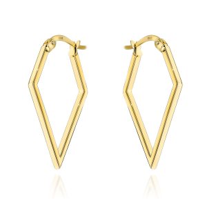 Kolczyki złote gładkie w kształcie rombu pr. 585