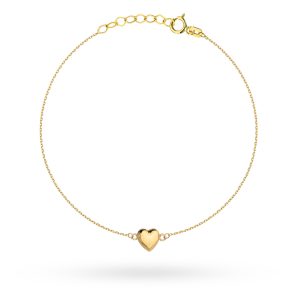Bransoletka złota z gładkim sercem pr. 585