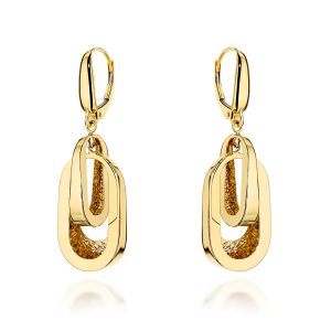 Kolczyki złote podwójne ażurowane owale pr. 585