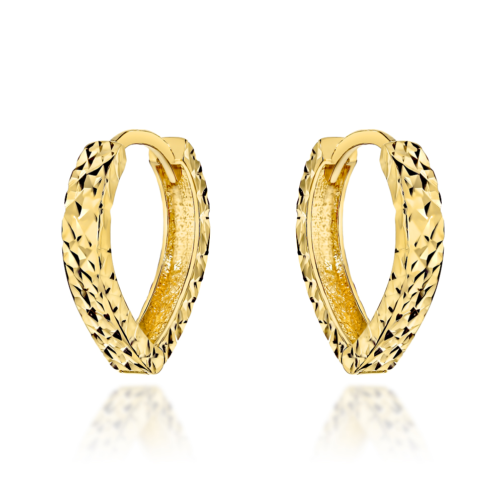 Kolczyki złote diamentowane łezki pr. 585 1 Kolczyki złote diamentowane łezki pr. 585