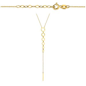 Złoty naszyjnik krawatka kulki i kółka 42+3cm 585