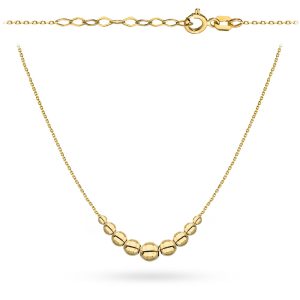 Naszyjnik złoty z gładkimi symetrycznymi kuleczkami pr. 585