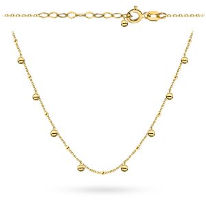 Naszyjnik złoty gładkie wiszące kulki pr. 585