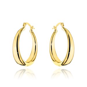 Kolczyki złote koła z szeroką szyną na angielskim zapięciu średnie pr. 585