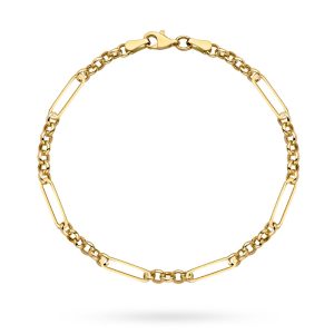 Bransoletka złote ogniwo i splot kółeczek pr. 585