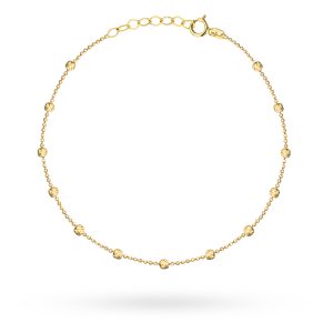 Bransoletka złota kulkowa z diamentowanymi kulkami pr. 585