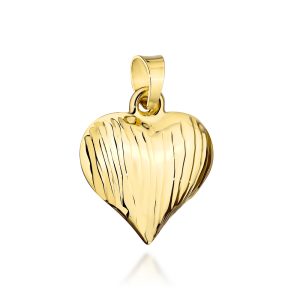 Zawieszka złota serce zdobione żłobieniami pr. 585