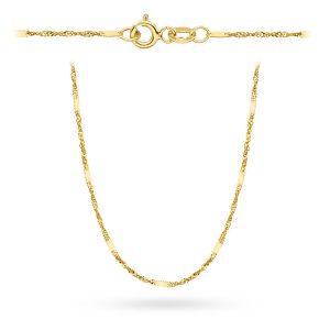 Złoty łańcuszek singapure z blaszką 45cm 0.93g 585